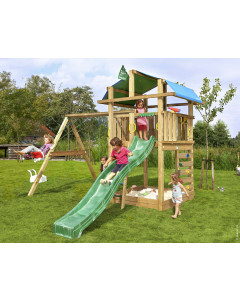 Jungle Fort | Houten speeltoestel met dubbele schommel