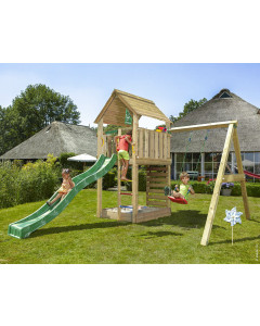 Jungle Cabin | Houten speeltoestel met schommel
