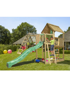 Jungle Cubby | Houten speeltoestel met schommels & klimnet