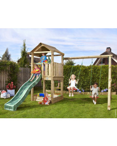 Jungle House | Houten speeltoestel met dubbele schommel