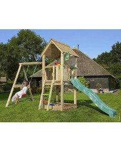 Jungle Club | Houten speeltoestel met schommel