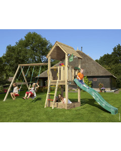 Jungle Club | Houten speeltoestel met dubbele schommel