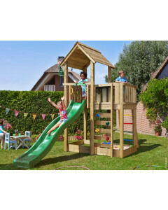 Jungle Mansion | Houten speeltoestel met glijbaan