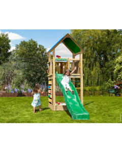 Jungle Lodge | Houten speeltoestel met glijbaan