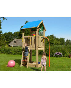 Jungle Castle | Houten speeltoestel met brandweerpaal