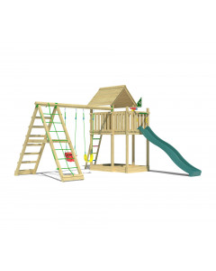 Jungle Canopy | Houten speeltoestel met schommels & klimnet