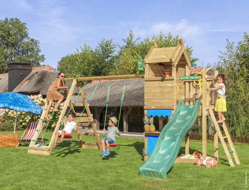 Jungle Resort | Speelhuisje met schommels & klimnet