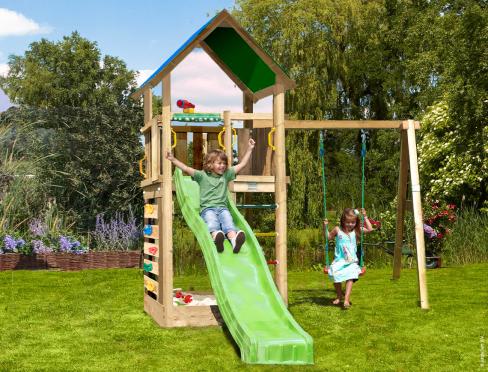 Jungle Lagoon | Houten speeltoestel met dubbele schommel