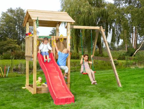 Jungle Bay | Houten speeltoestel met schommel