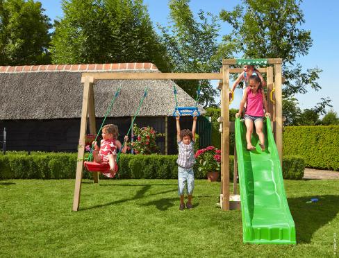 Jungle Tower | Houten speeltoestel met dubbele schommel