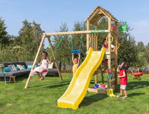 Jungle Cocoon | Houten speeltoestel met dubbele schommel