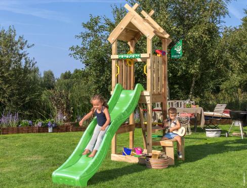 Jungle Totem | Houten speeltoestel met glijbaan & picnic tafel