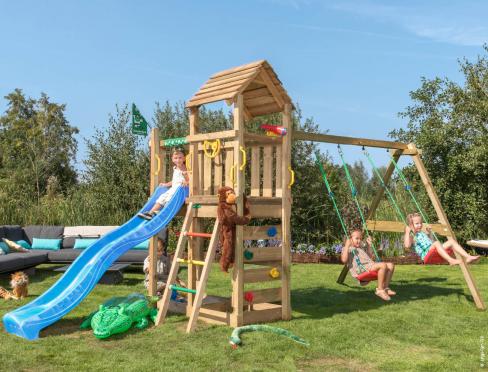 Jungle Safari | Houten speeltoestel met dubbele schommel