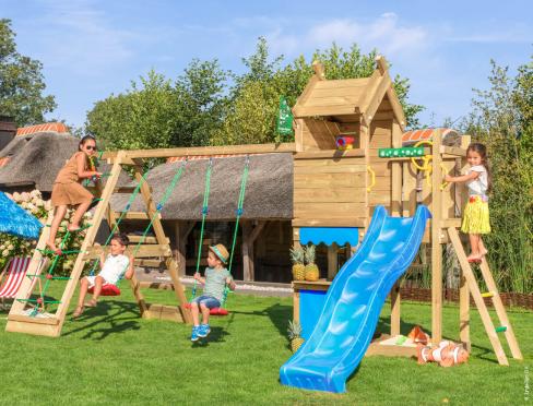 Jungle Resort | Speelhuisje met schommels & klimnet