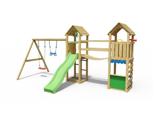 Jungle Haven | Houten speeltoestel met dubbele schommel