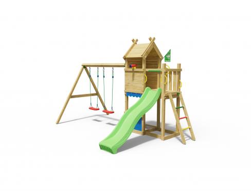 Jungle Casa | Houten speeltoestel met dubbele schommel