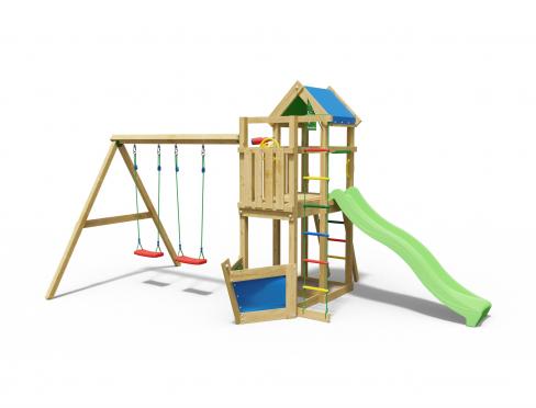 Jungle Explorer | Houten speeltoestel met dubbele schommel